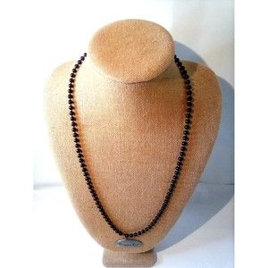 Vintage Mirian Haskell Black and Gold Tone Long Bead Necklace